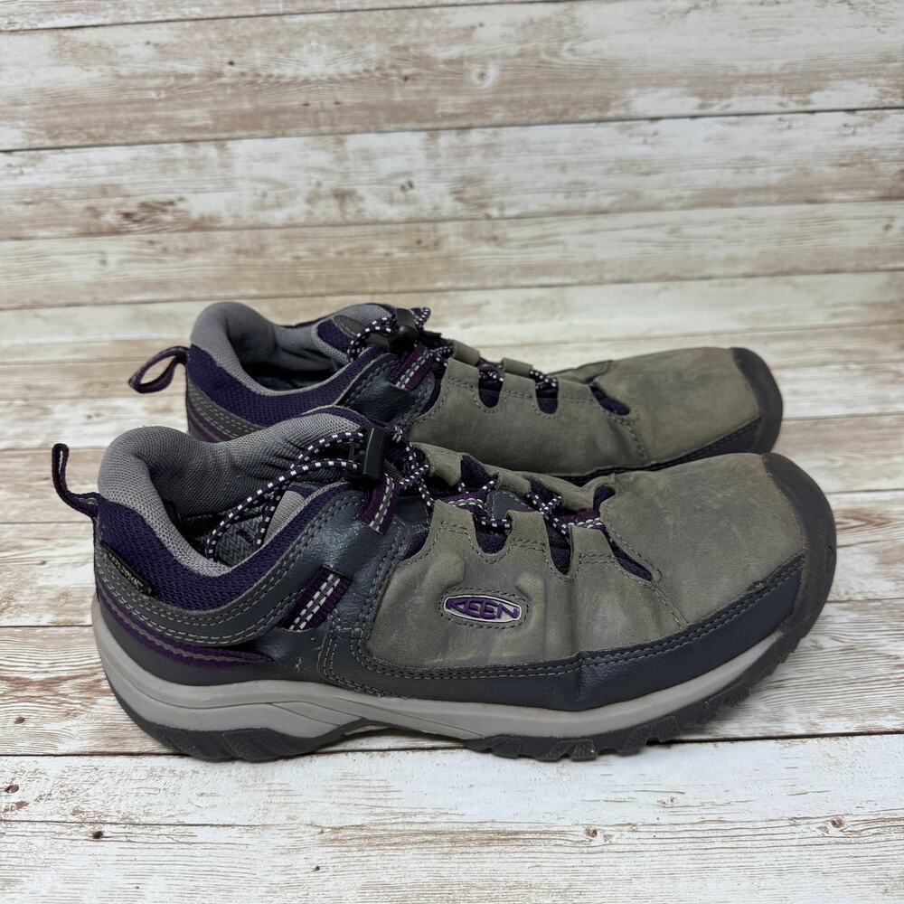 KKKEEN Targhee 1026295 Gray Low WP Waterproof Outdoor Hiking Youth Size 4